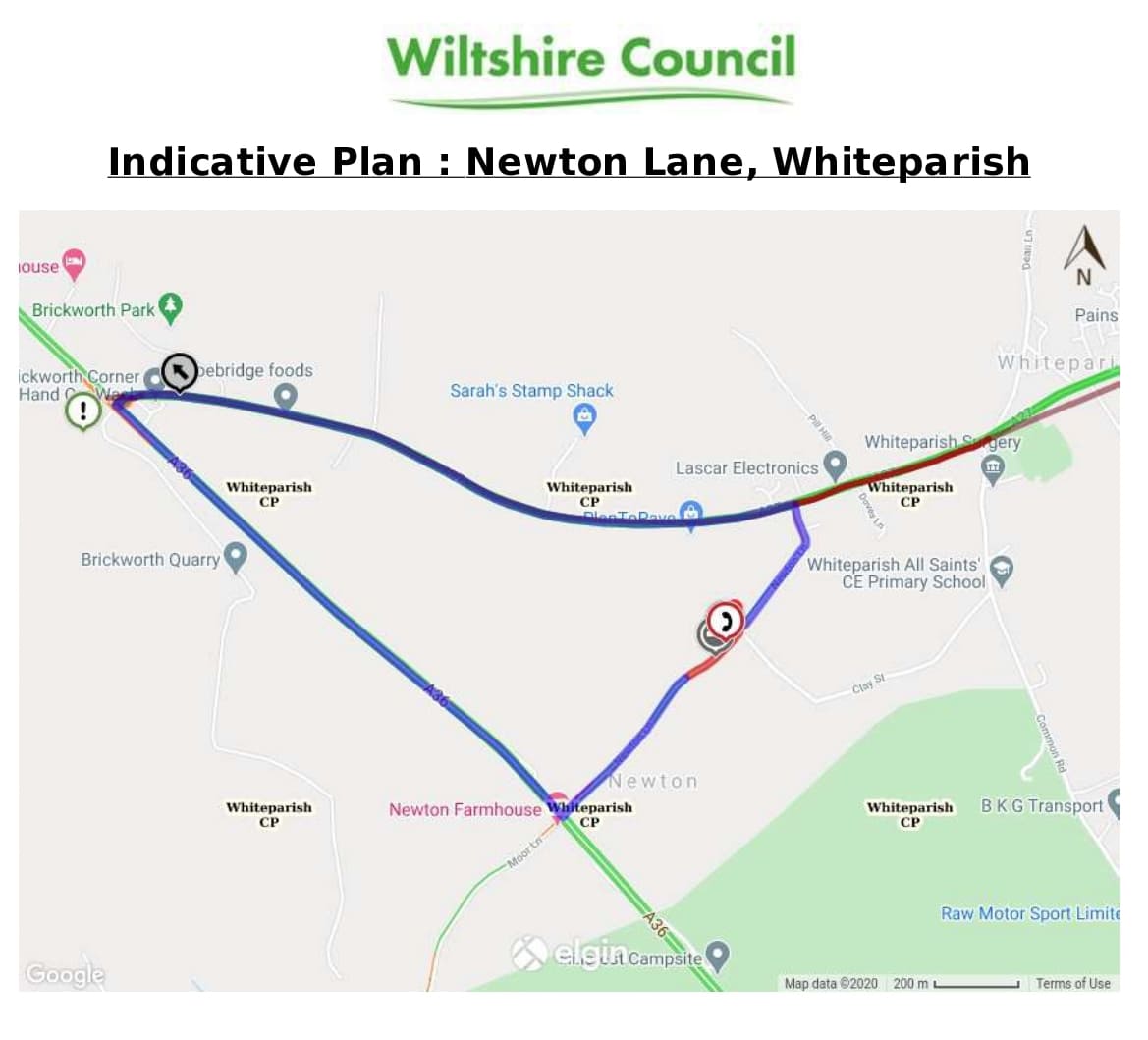 Map of Indicative Plan on Newton Lane, Whiteparish
